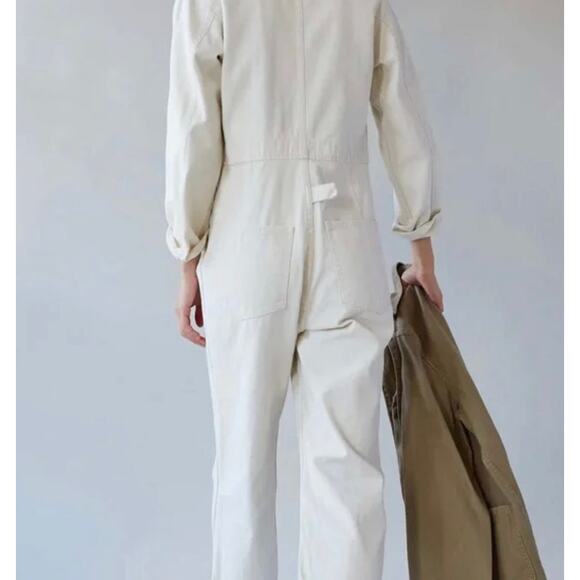 Caron Callahan NWT Fincher Small Ivory Cream Jumpsuit Utility Cotton Flightsuit - Picture 10 of 13